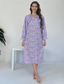 cheap Women&#039;s Nightgowns &amp; Sleepshirts-Women&#039;s Normal Midi Dress Casual Dress Elegant Dress Elegant Cute Casual Flared Sleeve Vacation Home Daily Loose Fit Ditsy Floral Long Sleeve Boat Neck Purple Summer Spring Fall