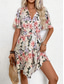 ieftine Rochii florale elegante-rochie mini dama cu decolteu in V cu maneca scurta vara primavara
