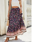 cheap Maxi Skirts-Women&#039;s Skirt A Line Swing Bohemia Fashion Casual Maxi High Waist Skirts Floral Print Micro-elastic Street Daily Red Navy Blue Green Summer Polyester