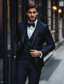 cheap Prom Suits-Men&#039;s Wedding Prom Suits Burgundy Blue Daily Party Solid Colored Tailored Fit 3 Piece Single Breasted One-button