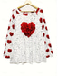 cheap Art&amp;Design tee-Valentine Women&#039;s Heart T Shirt Cute Red Tee Casual Rose Long Tops Long Sleeve Crew Neck Print Regular Fit Valentine&#039;s Day Daily White Fall Winter