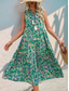 preiswerte Elegante Blumenkleider-Damen Midikleid Casual kleid Schaukelkleid A Linie Kleid Tank-Top Kleid Brautkleider schlicht Täglich Regular Fit Blumen Ärmellos V Ausschnitt Blau Fuchsie Grün Sommer Frühling Herbst