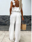 cheap Casual Jumpsuits-Women&#039;s Normal Jumpsuit Active Solid Color Sleeveless V Neck Pocket Vacation Daily Regular Fit Black White Red Summer