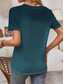 cheap Art&amp;Design tee-Women&#039;s T Shirt Heart Casual Short Sleeve Round Neck Regular Tops Daily Print Pink Blue Purple Summer