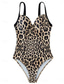 cheap One-pieces-Women&#039;s Swimwear One Piece Swimsuit Backless Patchwork Vintage Sexy Leopard Sleeveless Bathing Suits