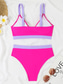 cheap Bikini Sets-Women&#039;s Swimwear Bikini Cheeky Swimsuit Backless Patchwork Sexy Color Block V Neck Sleeveless Bathing Suits