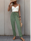 billige Straight-Leg Bukser-Dame Avsmalnende bukser kinesisk Mote Gatemote Full lengde Høy Midje عادي Lomme Elastisk midje comfy Myk Bekvem Mikroelastisk utendørs Gate Svart Grønn Kakifarget Vår &amp; Vinter Normal