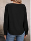 voordelige Vrouwen Werk Tops-Dames Overhemd Blouse Effen Kleur Basic Casual Lange mouw V-hals Normale tops Dagelijks Lapwerk Knop Zwart Zomer Lente