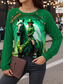 cheap St Patrick's Hoodies &amp; Sweatshirts-St. Patrick's Day Women's Sweatshirt Animal Street Buttons Print Casual Crew Neck Long Sleeve Micro-elastic Fall Winter