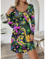 cheap Casual Dresses-Women&#039;s Casual Dress T Shirt Dress Tee Dress Casual Graphic Mini Dress Long Sleeve Crew Neck Print Regular Fit Daily Green Fall Winter