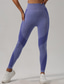 cheap Yoga Leggings &amp; Tights-Women&#039;s Yoga Pants Yoga Leggings Elastic Waistband High Waist Yoga Gym Workout Pilates Tights Color Block Purple Spandex Fall Sports Activewear Stretchy Slim