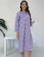 cheap Women&#039;s Nightgowns &amp; Sleepshirts-Women&#039;s Normal Midi Dress Casual Dress Elegant Dress Elegant Cute Casual Flared Sleeve Vacation Home Daily Loose Fit Ditsy Floral Long Sleeve Boat Neck Purple Summer Spring Fall