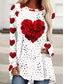cheap Art&amp;Design tee-Valentine Women&#039;s Heart T Shirt Cute Red Tee Casual Rose Long Tops Long Sleeve Crew Neck Print Regular Fit Valentine&#039;s Day Daily White Fall Winter