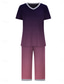 baratos Lingerie-Mulheres Loungewear Conjunto de Pijama Casual Conforto Gráfico Cintura elástica Camiseta Calça Casa Diário Manga Longa Gola Redonda Roxo Verde Cinzento Outono Inverno