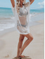 cheap Beach Dresses-Women&#039;s Normal Midi Dress Sundress Tropical Hawaiian Beach Regular Fit Plain Short Sleeve Crew Neck White Summer