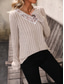 cheap Lace Tops-Women&#039;s Elegant Lace Tops Eyelet Blouse Casual Solid Color Regular Tops Long Sleeve V Neck Lace Patchwork Regular Fit Daily Romantic Petite Tops Summer Holiday Wear Gray Semi Formal Blouses