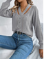 cheap Solid Colors-Women&#039;s Sweater Casual Soft Pure Color Ribbed V Neck Knitted Hole Long Sleeve Regular Tops Knit Outdoor Daily Weekend White Orange Fall Winter