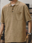 cheap Men&#039;s Classic Polo-Men&#039;s T Shirt Golf Polos Shirts Casual Classic Short Sleeve Fashion Distressed Solid Color Buttons Spring Fall Navy-blue Army Green Black Khaki Gray T Shirt