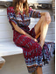 levne Boho šaty-Dámské Maxi šaty Volnočasové šaty Boho Chic šaty Boho šaty Čechy Roztomilý stylové Dovolená Denní Plážové Volný Grafika 3/4 délka rukávu Do V Černá Fialová Vodní modrá Léto Jaro Podzim