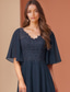 economico Lunghezza del pavimento-Abito A-Line Madre della Sposa Elegante Collo Gioiello Lunghezza Terra Chiffon Manica Mezza con Pizzo Colore Solido