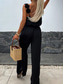 cheap Casual Jumpsuits-Women&#039;s Normal Jumpsuit Active Solid Color Sleeveless V Neck Pocket Vacation Daily Regular Fit Black White Red Summer