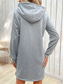 cheap Casual Dresses-Women&#039;s Normal Hoodie Dress Casual Plain Midi Dress Long Sleeve Hooded Patchwork Regular Fit Work Daily Gray Spring Fall Winter