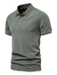 cheap Men's Elite Polo-Men's 100% Cotton Polo Work Business Turndown Short Sleeve Vacation Vintage Solid Color Buttons Summer Spring Dark Grey Lake blue Army Green Polo