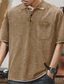 cheap Men&#039;s Classic Polo-Men&#039;s T Shirt Golf Polos Shirts Casual Classic Short Sleeve Fashion Distressed Solid Color Buttons Spring Fall Navy-blue Army Green Black Khaki Gray T Shirt
