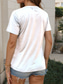 cheap T-shirts-Women&#039;s T Shirt Cow Letter Casual Short Sleeve Round Neck Regular Tops Daily Print White Summer