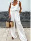 cheap Casual Jumpsuits-Women&#039;s Normal Jumpsuit Active Solid Color Sleeveless V Neck Pocket Vacation Daily Regular Fit Black White Red Summer
