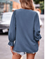 cheap Work Tops-Women&#039;s Blouse Solid Color Elegant Daily Stylish Long Sleeve V Neck Regular Tops Party Work Daily Embroidered Wine Blue Spring Fall