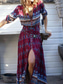 levne Boho šaty-Dámské Maxi šaty Volnočasové šaty Boho Chic šaty Boho šaty Čechy Roztomilý stylové Dovolená Denní Plážové Volný Grafika 3/4 délka rukávu Do V Černá Fialová Vodní modrá Léto Jaro Podzim