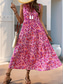 preiswerte Elegante Blumenkleider-Damen Midikleid Casual kleid Schaukelkleid A Linie Kleid Tank-Top Kleid Brautkleider schlicht Täglich Regular Fit Blumen Ärmellos V Ausschnitt Blau Fuchsie Grün Sommer Frühling Herbst