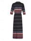 levne Boho šaty-Dámské Maxi šaty Volnočasové šaty Boho Chic šaty Boho šaty Čechy Roztomilý stylové Dovolená Denní Plážové Volný Grafika 3/4 délka rukávu Do V Černá Fialová Vodní modrá Léto Jaro Podzim