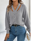 cheap Solid Colors-Women&#039;s Sweater Casual Soft Pure Color Ribbed V Neck Knitted Hole Long Sleeve Regular Tops Knit Outdoor Daily Weekend White Orange Fall Winter