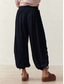 billiga fest dambyxor-Dam Byxor underbyxor Mode Streetwear Fullängd Medium Midja Slät Snörning Komfort Utomhus Elastisk Semester Gata Dagligen Svart Armégrön Rosenröd Vår Höst Lös passning