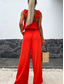 cheap Casual Jumpsuits-Women&#039;s Normal Jumpsuit Active Solid Color Sleeveless V Neck Pocket Vacation Daily Regular Fit Black White Red Summer