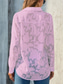 cheap Lace Tops-Women&#039;s White Elegant Lace Tops Eyelet Blouse Casual Solid Color Regular Tops Long Sleeve Shirt Collar Buttons Pocket Regular Fit Daily Romantic Petite Tops Summer Holiday Wear White Yellow Purple