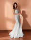 cheap Prom Dresses-Mermaid / Trumpet Prom Dresses Elegant Dress Formal Wedding Floor Length Sleeveless V Neck Sequined with Glitter Tassel 2025