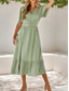 cheap Cocktail Dress-Women&#039;s Midi Dress Casual Dress Swing Dress A Line Dress Stylish Basic Casual Vacation Daily Regular Fit Plain Short Sleeve V Neck Light Green Red Summer Spring