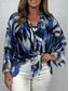 cheap Women&#039;s Graphic Tops-Women&#039;s Shirt Blouse Floral Stylish Casual Long Sleeve V Neck Regular Tops Daily Buttons Print Black Red Blue Khaki Spring Fall