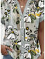 cheap Women&#039;s Floral Tops-Women&#039;s Shirt Floral Graphic Stylish Beach Short Sleeve Shirt Collar Regular Tops Daily Buttons Print Green Spring Fall
