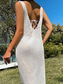 cheap Beach Dresses-Women&#039;s Swimwear Cover Up Beach Dresses Swimsuit Backless Cut Out Vacation Beach Wear Solid Color V Neck Sleeveless
