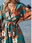 abordables grenouillère-Femme Normal Combishort Actif Floral Manche Courte Col V Taille haute Imprimer Vacances du quotidien Standard Noir Vert Eté