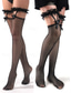 זול גרביים לנשים-גרבי רשת סקסיות לנשים עם פרטי תחרה וקשת - גרביים בסגנון גותי בגובה הירך לקוספליי, מסיבות ותלבושות הלבשה תחתונה