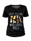 cheap Humor&amp;Quotes tee-Women&#039;s T Shirt Animal Dog Casual Short Sleeve Round Neck Regular Tops Daily Print Black White Wine Gray Summer Spring