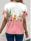 cheap Graphic shop tee-Women&#039;s T Shirt Floral Stylish Casual Short Sleeve V Neck Regular Tops Daily Print Pink Summer