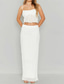 cheap White Casual Dresses-Women&#039;s Dress Set Casual Dress Skirt Set Slip Dress Elegant Fashion Plain Backless Maxi Dress Sleeveless Square Neck Outdoor Date Black White Yellow Summer Regular Fit