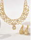 preiswerte Hochzeit ACC-Damen-Set aus goldener Kristallkette und Ohrringen – eleganter Strassschmuck für Hochzeiten, Partys und besondere Anlässe