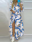 cheap Casual Floral Dresses-Women&#039;s Long Dress Maxi Dress Shirt Dress Casual Dress Floral Dress Summer Dress Stylish Casual Vacation Daily Date Regular Fit Floral Long Sleeve Lapel Pink Navy Blue Summer Spring